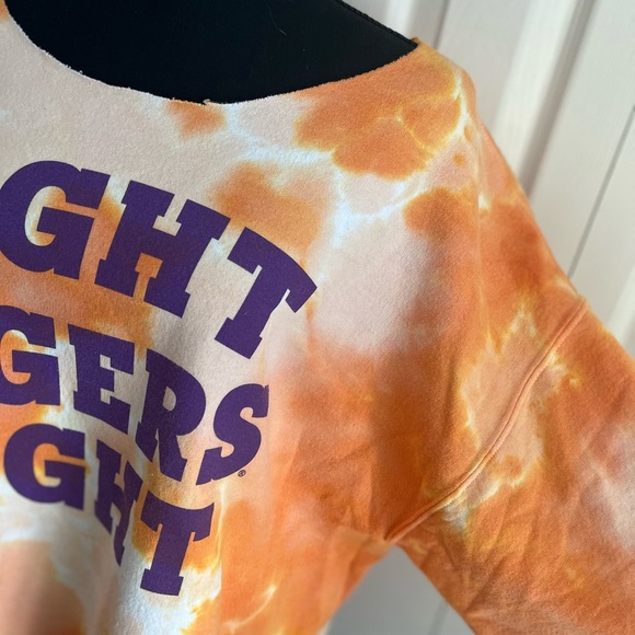 🐅Oversized L Tie Dye 💜 CLEMSON 🧡 Sweatshirt 🤍 Excellent Condition - Picture 2 of 3